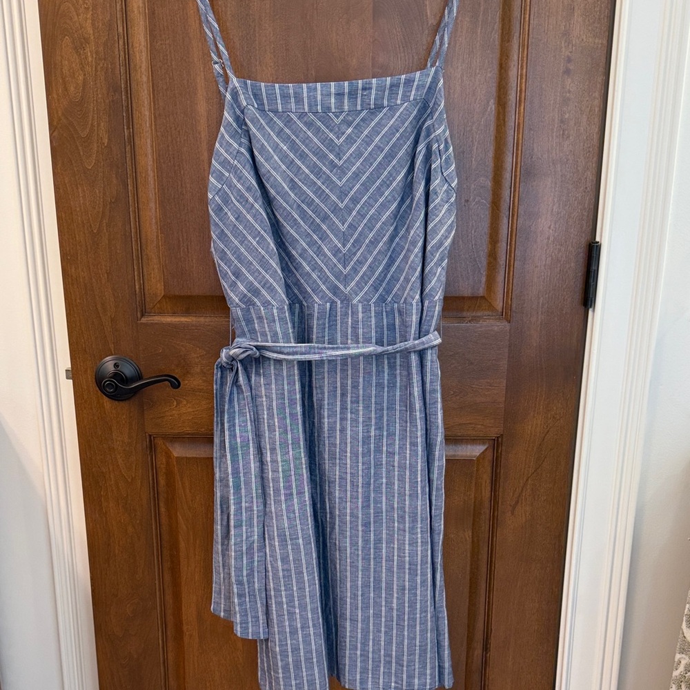 Banana Republic Factory Striped Blue Midi Dress